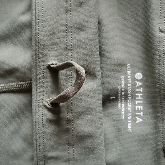 Athleta Olive Green Ultimate Stash Pocket 7/8 Tight Large Yoga Athletic Pants - Picture 5 of 12